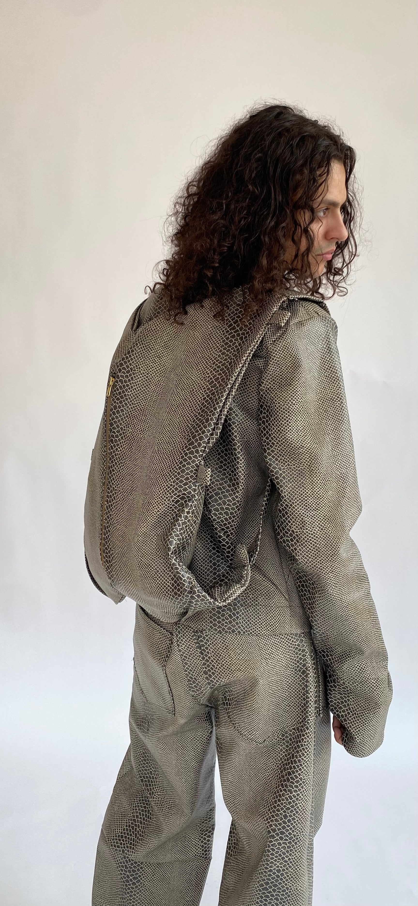 007 Snakeskin Embossed Zip Backpack – YAMPASTUDIOS