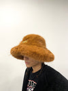 Brun Gold Pin Chunky Fur Cap